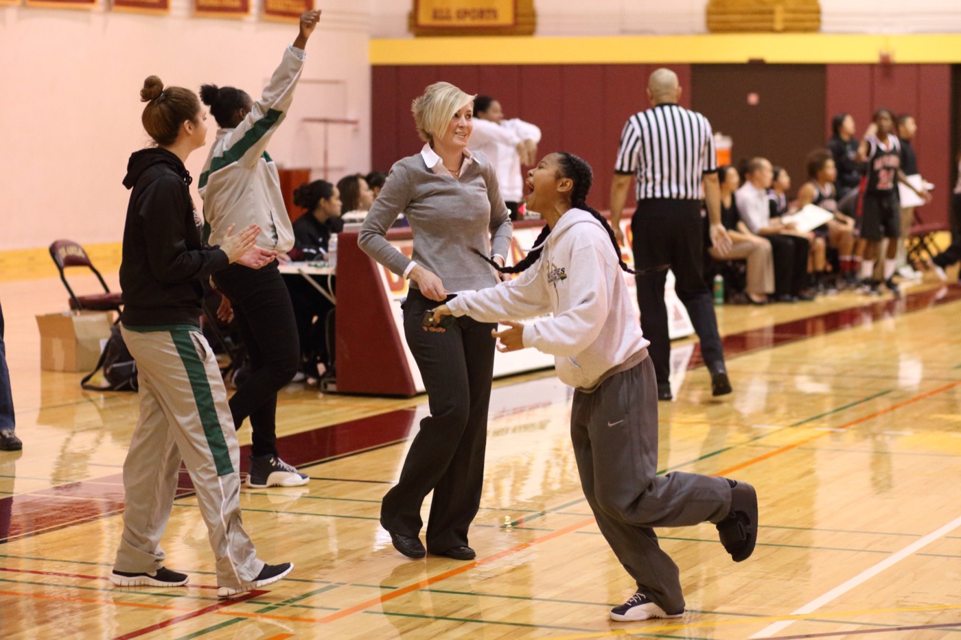 Coach Julz coaching on the court
